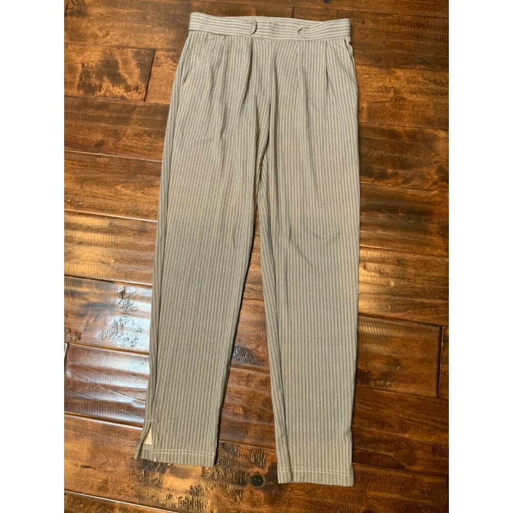 Betabrand Light Brown Black Herringbone Leggings, Size XS